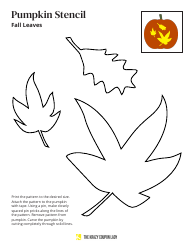 Document preview: Fall Leaves Pumpkin Stencil Template