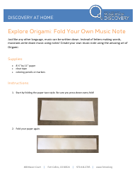 Document preview: Origami Paper Music Note
