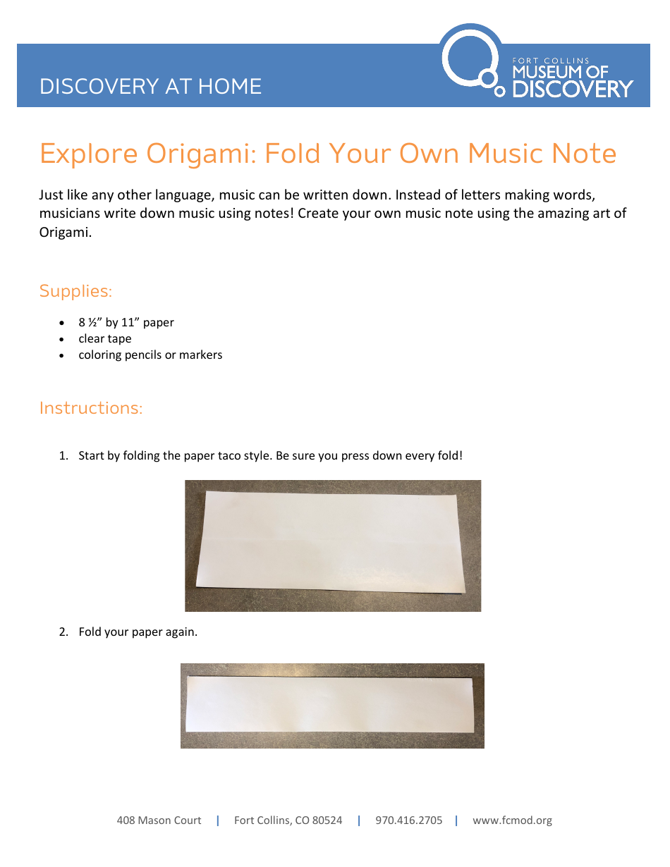 Origami paper with a stunningly crafted music note design