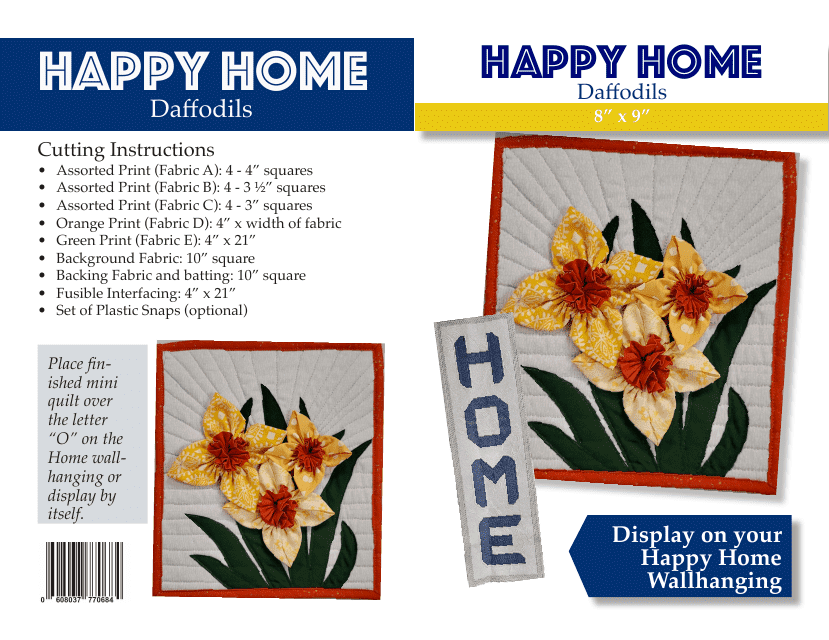 Daffodils Quilt Pattern Template - Preview Image