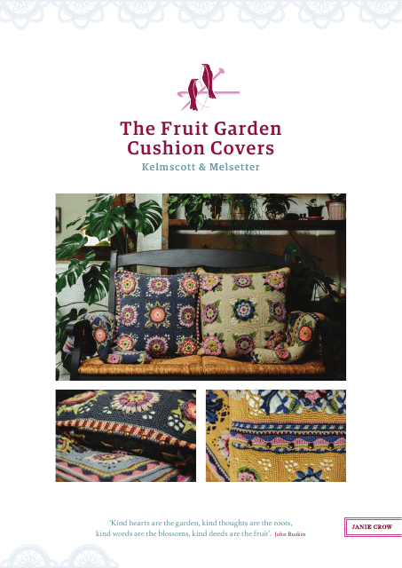 Fruit Garden Cushion Cover Crochet Pattern - Vibrant and Colorful Design by Jane Crowfoot