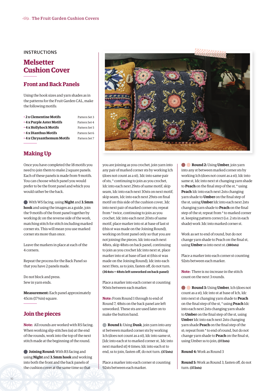 Fruit Garden Cushion Cover Crochet Pattern - Jane Crowfoot, Page 10