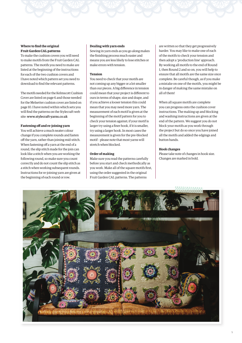 Fruit Garden Cushion Cover Crochet Pattern - Jane Crowfoot, Page 5