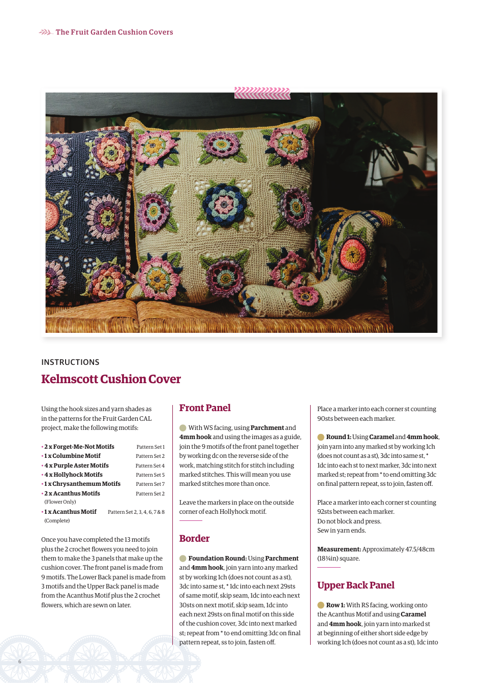 Fruit Garden Cushion Cover Crochet Pattern - Jane Crowfoot, Page 6