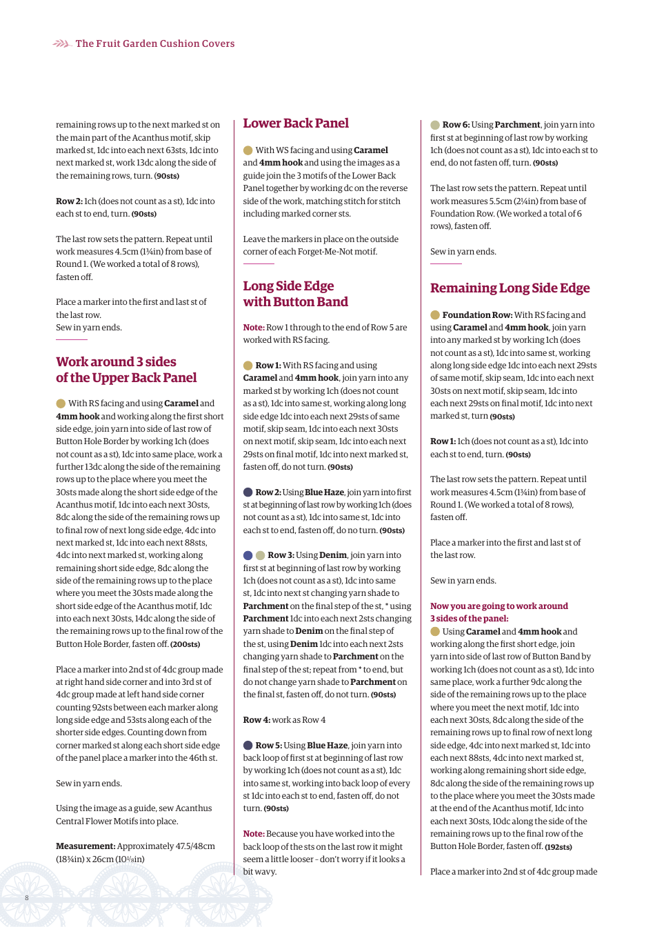 Fruit Garden Cushion Cover Crochet Pattern - Jane Crowfoot, Page 8