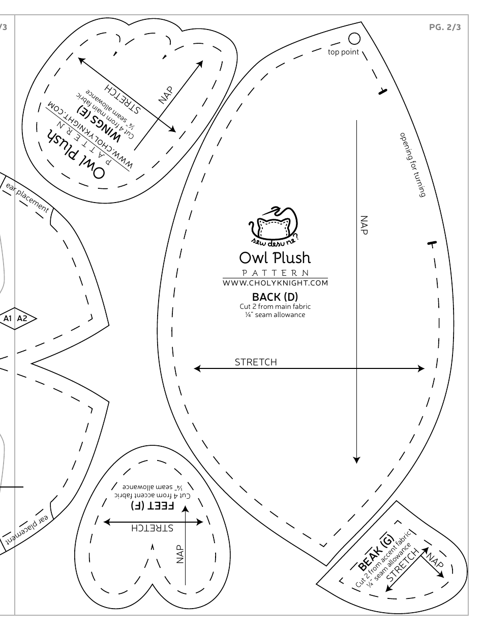 Cute Owl Plush Sewing Templates - Choly Knight, Page 17