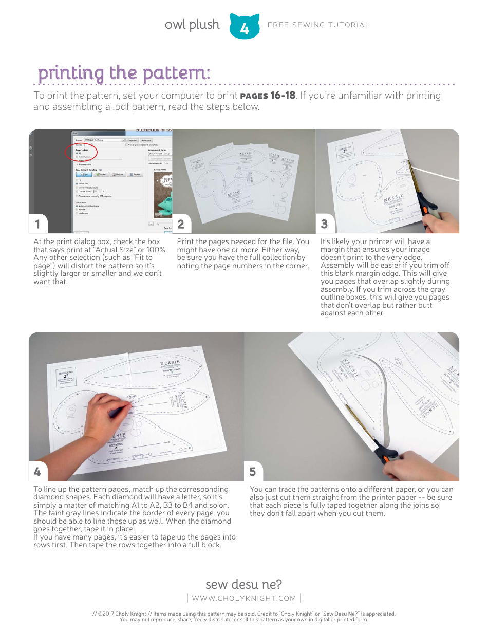Cute Owl Plush Sewing Templates - Choly Knight, Page 4