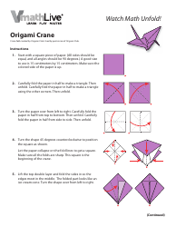 Document preview: Origami Paper Crane - Violet