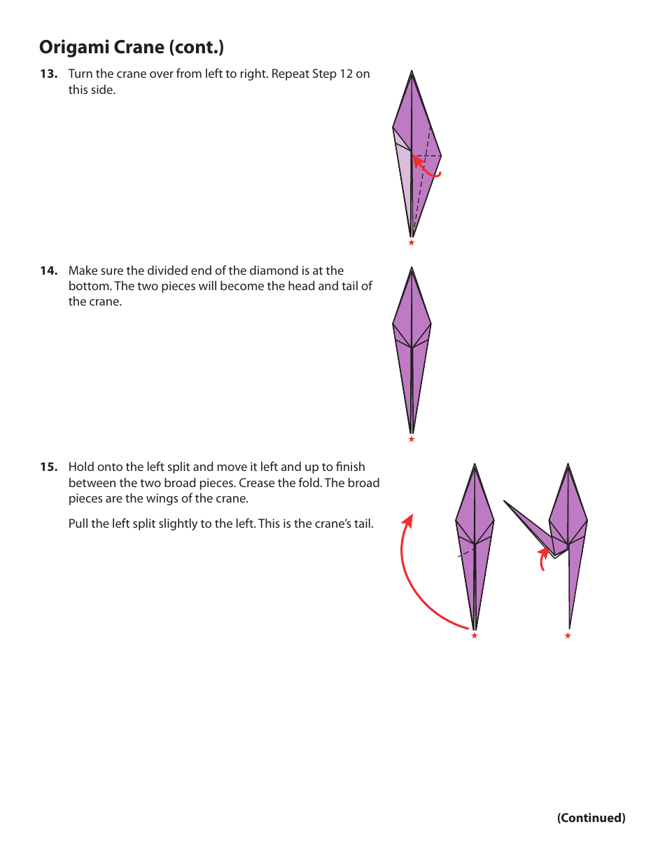 Origami Paper Crane - Violet, Page 4