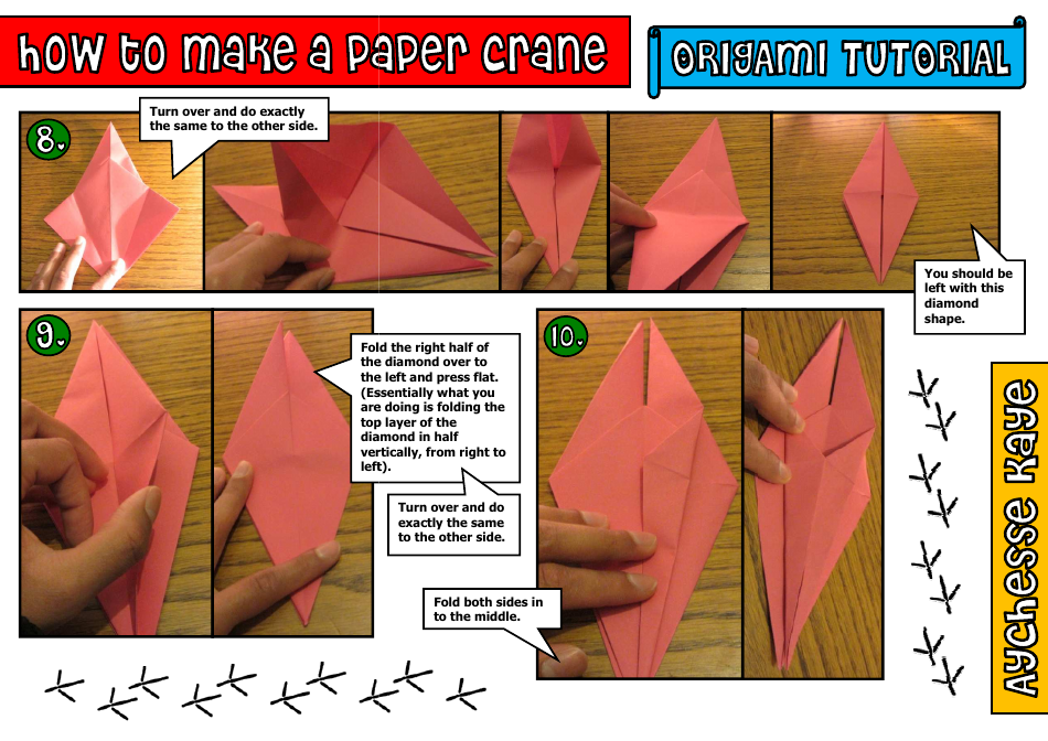 Paper Crane Origami Tutorial, Page 3