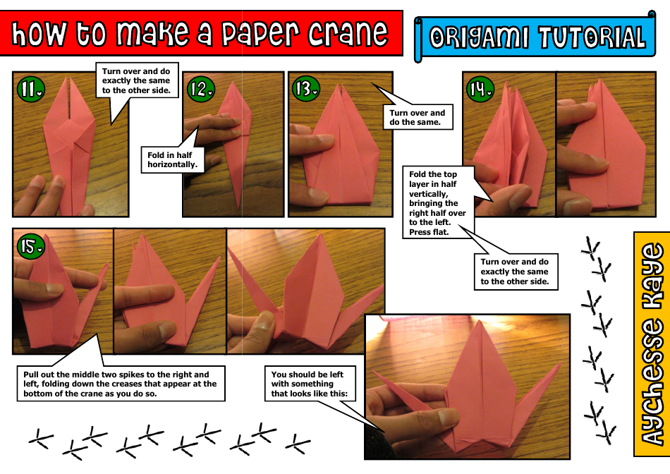 Paper Crane Origami Tutorial, Page 4