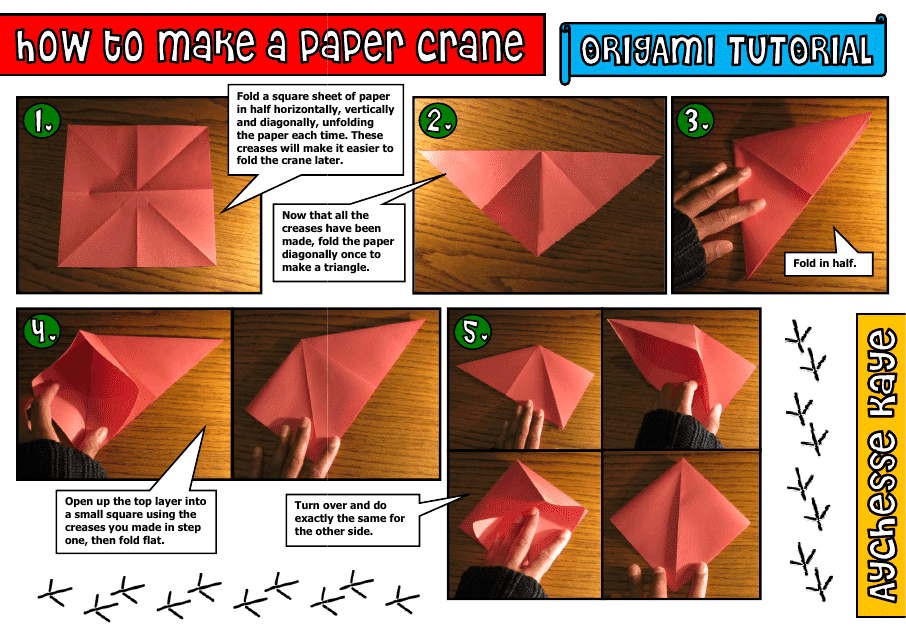 Paper Crane Origami Tutorial - Step by Step Guide, Image Preview