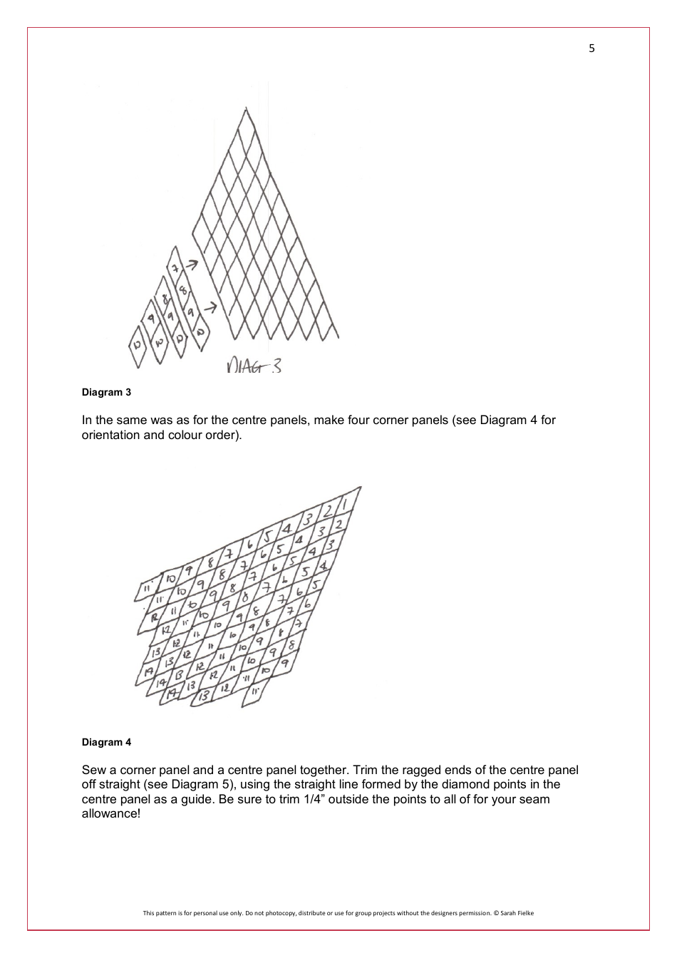 Lonely Hearts Quilt Pattern Templates - Sarah Fielke, Page 5