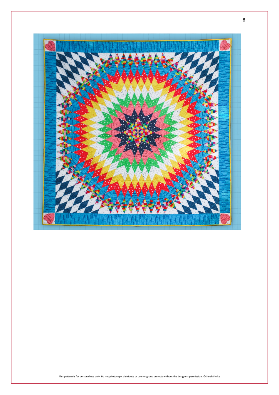 Lonely Hearts Quilt Pattern Templates - Sarah Fielke, Page 8