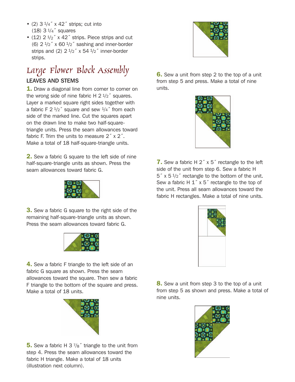 Flower Blossoms Quilt Pattern, Page 3