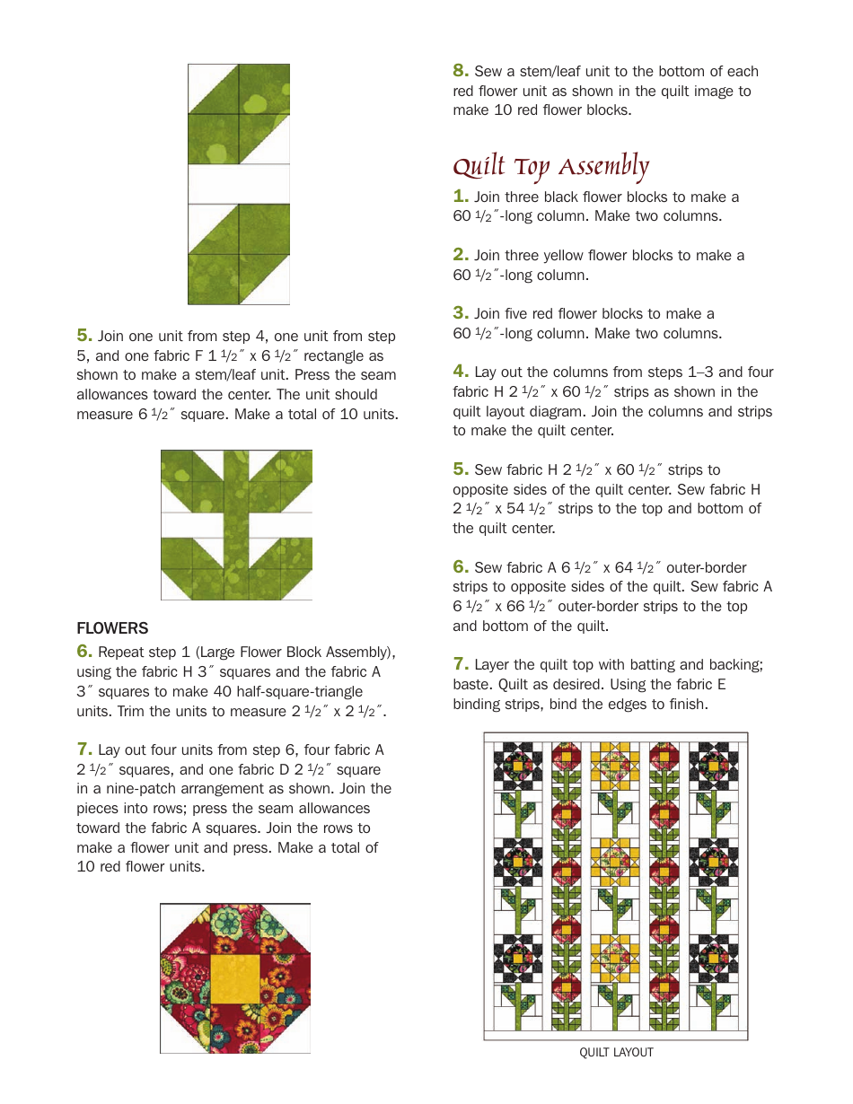 Flower Blossoms Quilt Pattern, Page 6