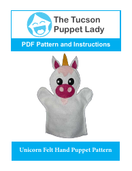 Document preview: Unicorn Felt Hand Puppet Template - the Tucson Puppet Lady