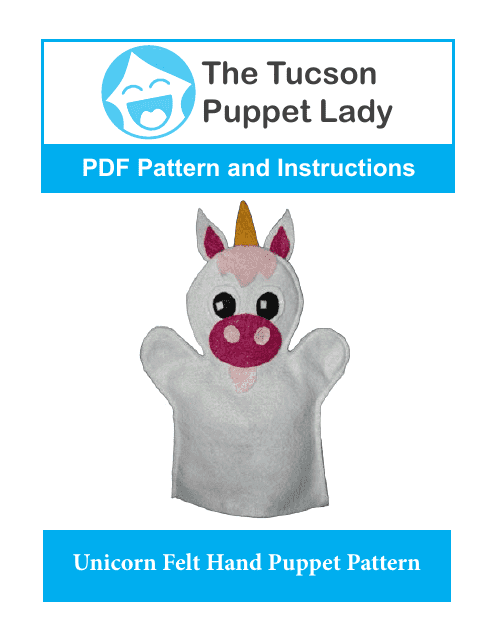 Unicorn Felt Hand Puppet Template - the Tucson Puppet Lady