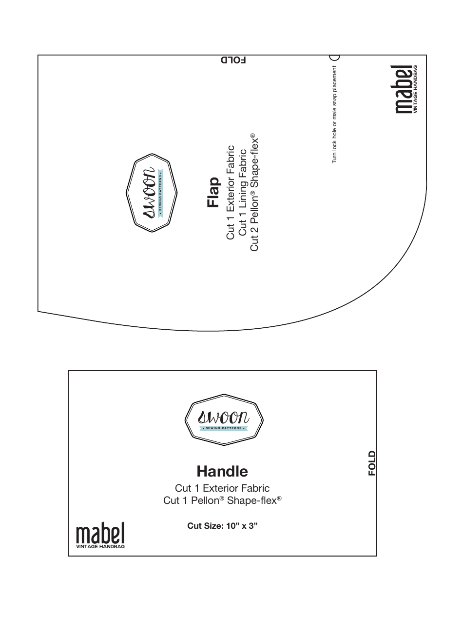 Mabel Vintage Handbag Sewing Templates, Page 13