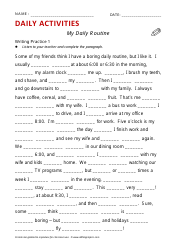 Daily Activities English Exercise Sheet - Allthingstopics, Page 4