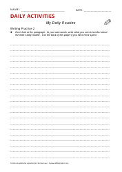 Daily Activities English Exercise Sheet - Allthingstopics, Page 5