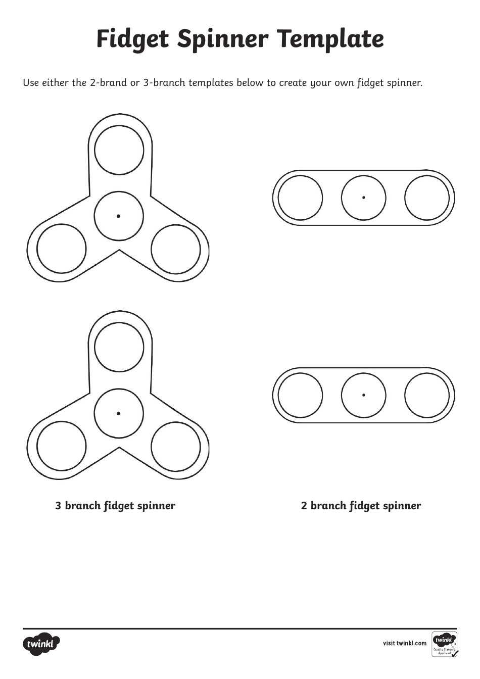Fidget Spinner Templates - Black and White, Page 1