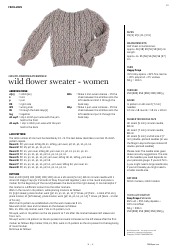 Wild Flower Women&#039;s Sweater Knitting Pattern and Chart - Frayayarn, Page 2