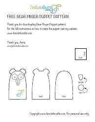Document preview: Bear Finger Puppet Templates - Funclothcrafts