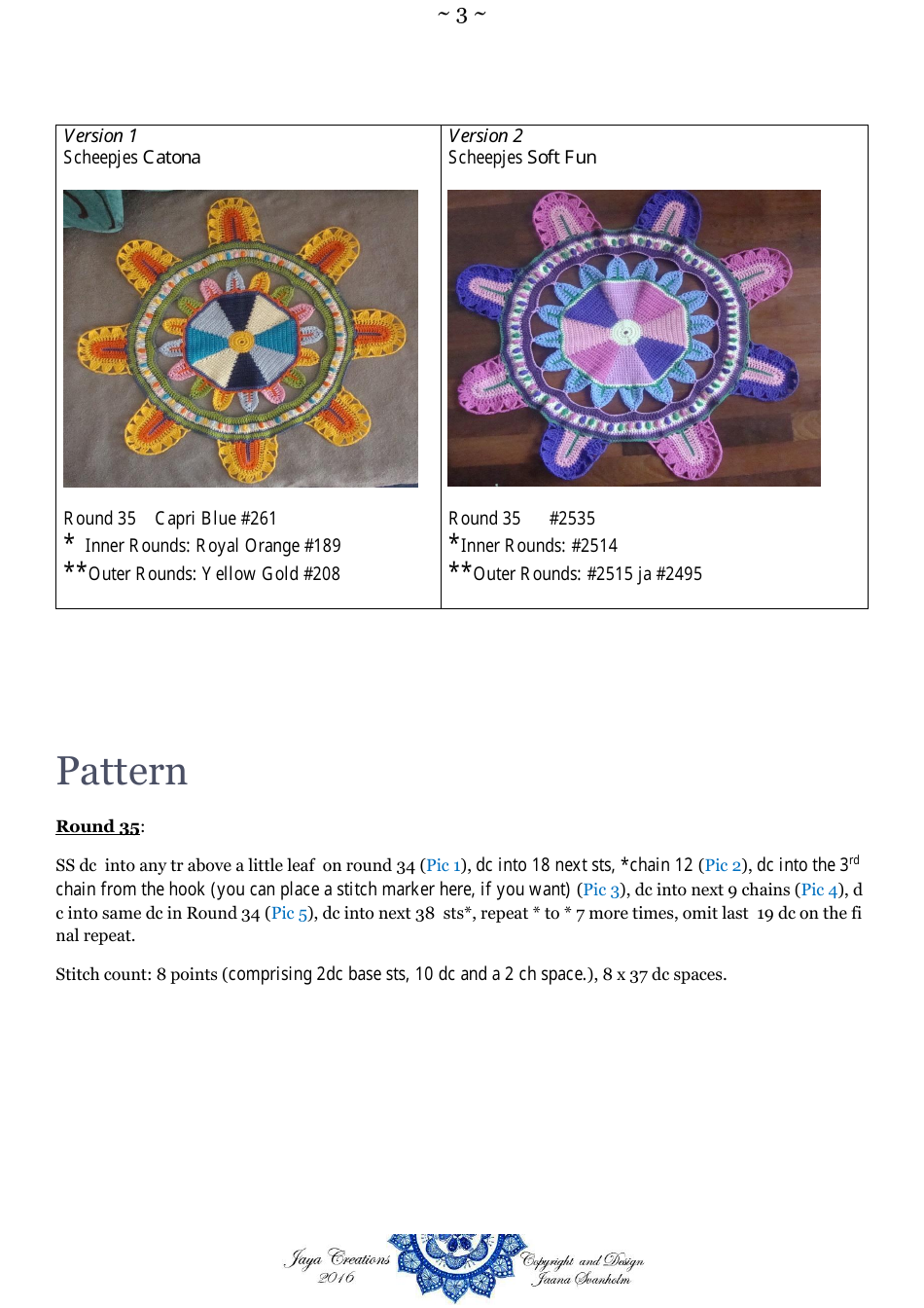 Mexican Mandala Crochet Pattern, Page 3