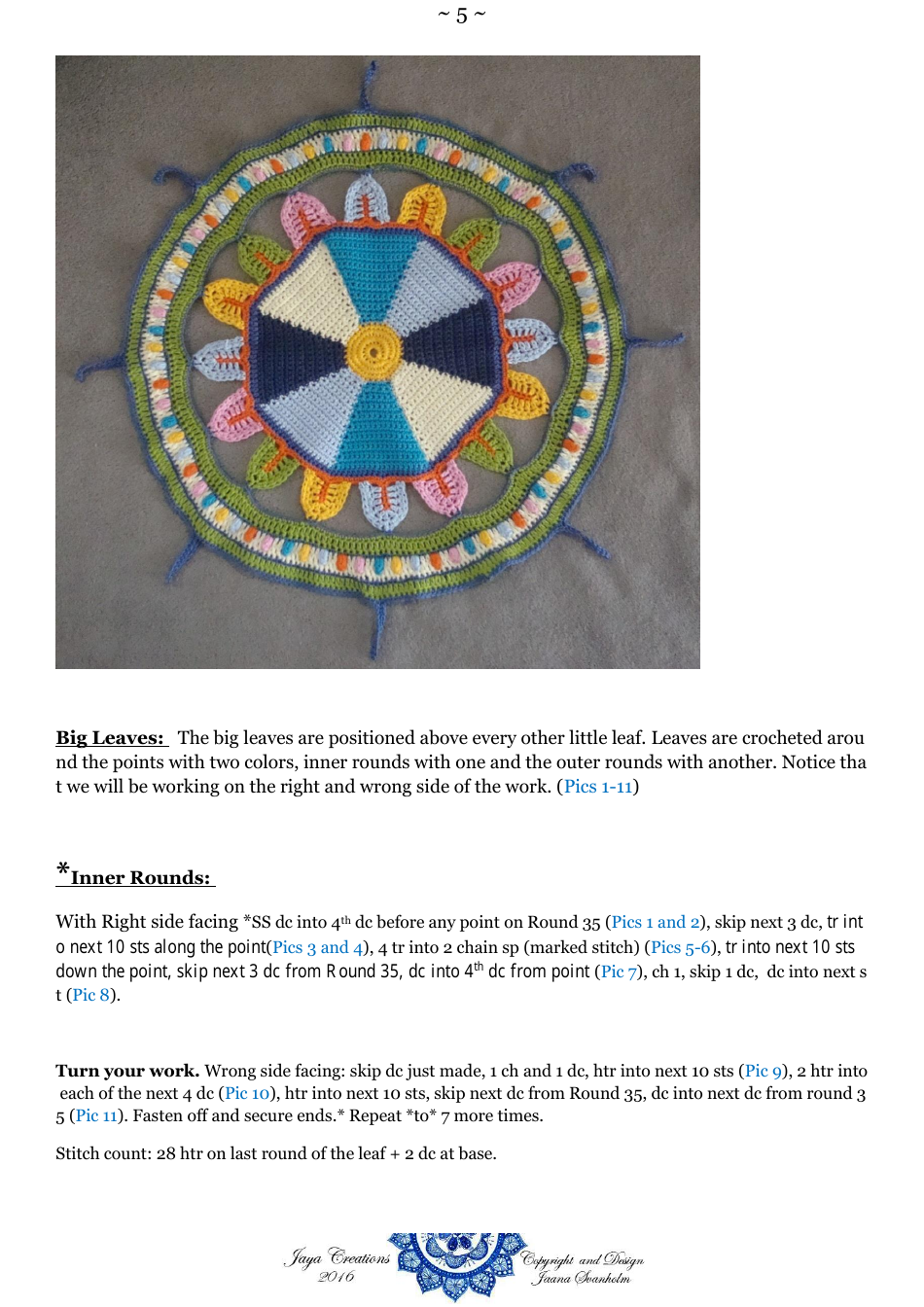 Mexican Mandala Crochet Pattern, Page 5