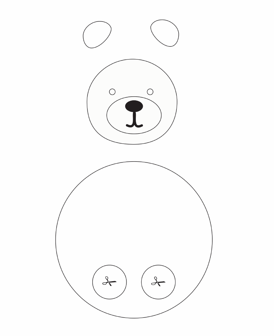 Polar Bear Finger Puppet Template, Page 1