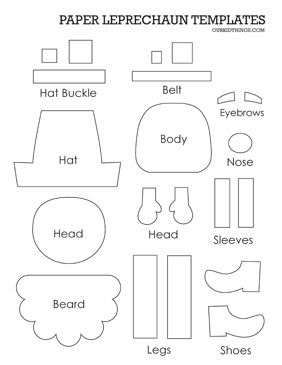 Paper Leprechaun Templates, Page 1