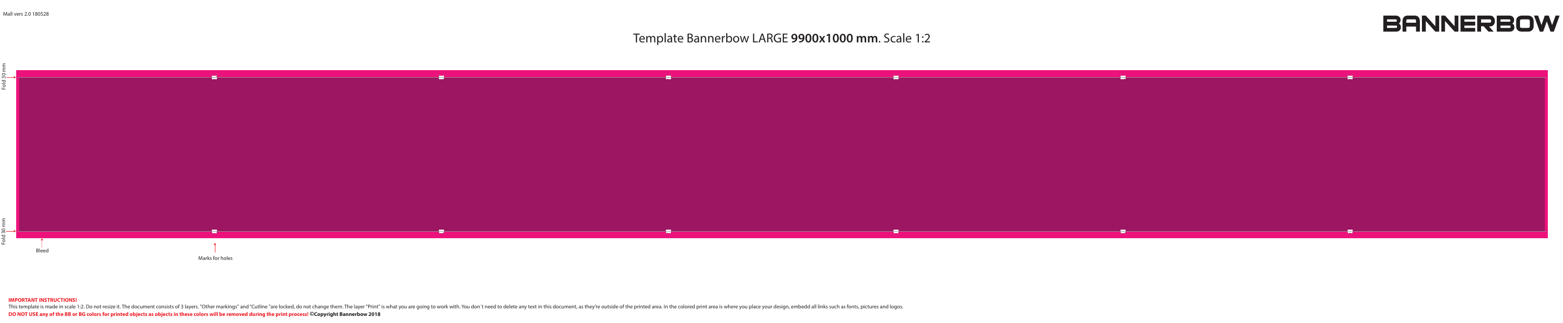 9900x1000mm Banner Print Template - Bannerbow