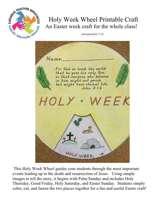 Holy Week Wheel Craft Templates