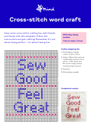 Document preview: Cross-stitch Word Craft Pattern