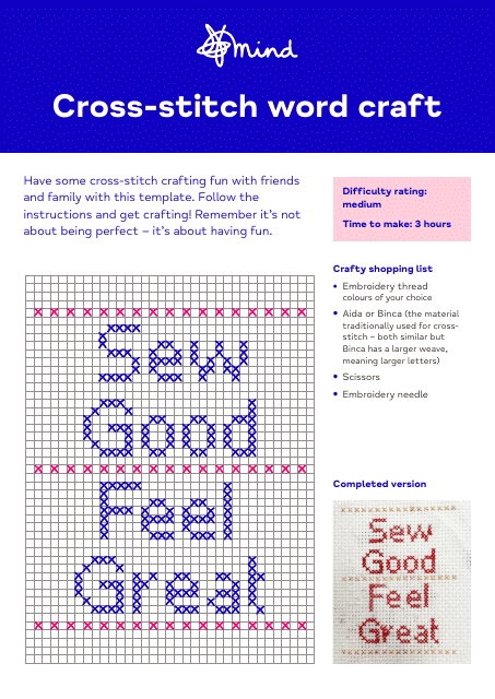 Cross-stitch Word Craft Pattern
