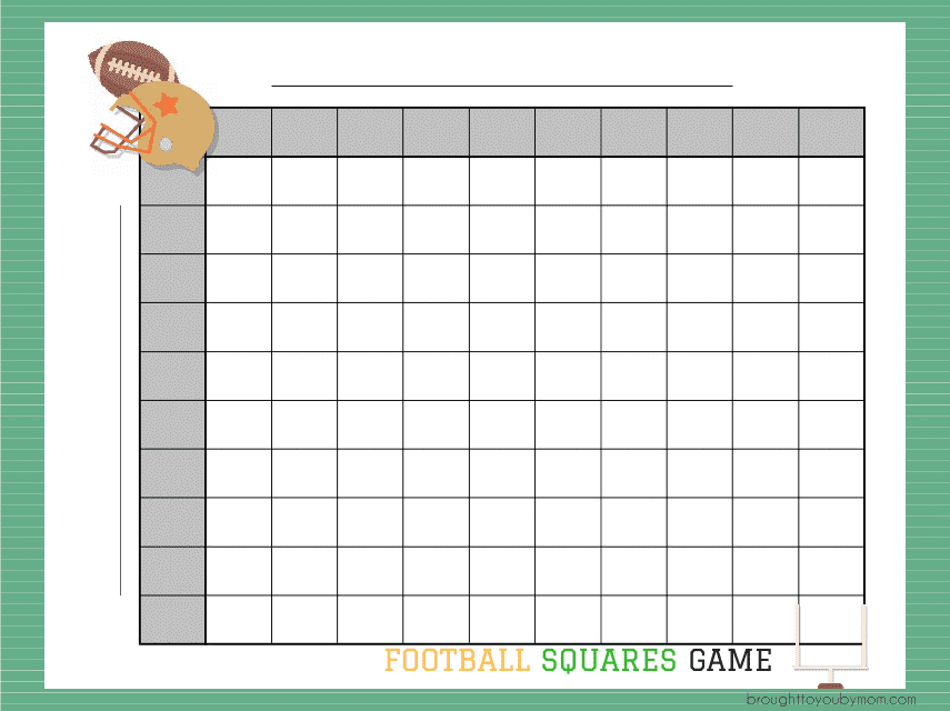 Football Squares Grid Template - Green Download Pdf