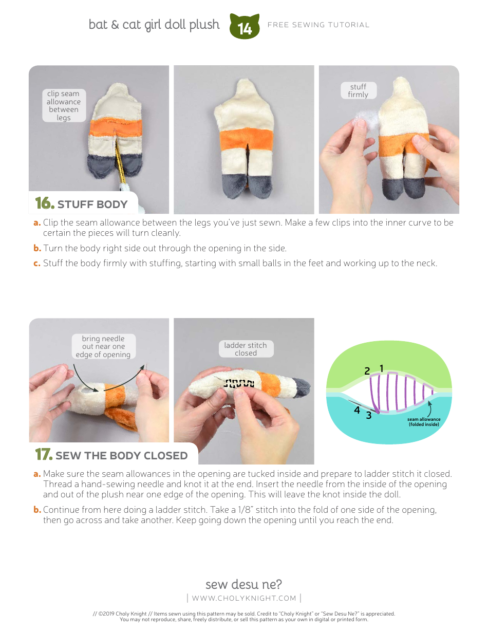 Bat  Cat Girl Sewing Templates, Page 14