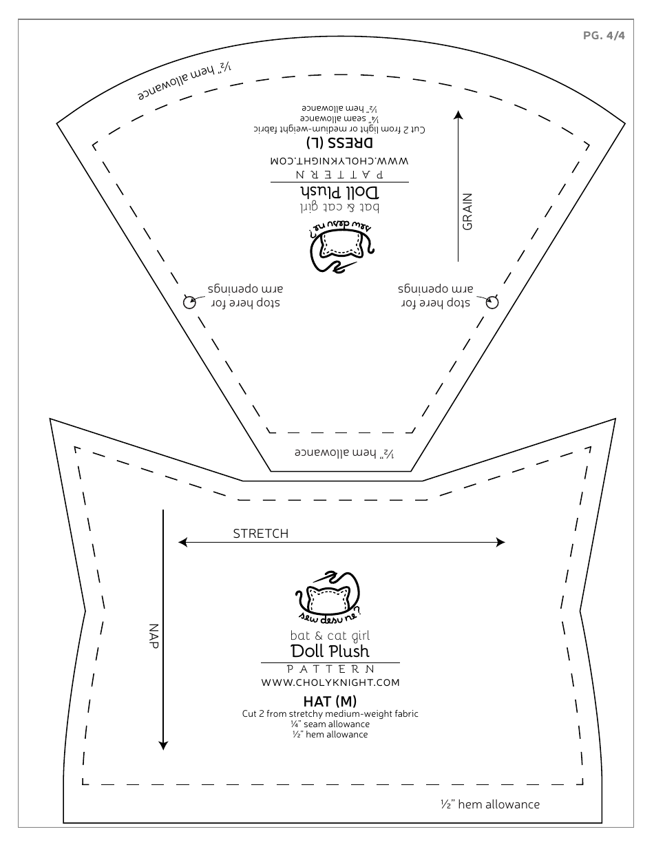 Bat  Cat Girl Sewing Templates, Page 26