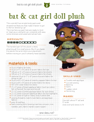 Bat &amp; Cat Girl Sewing Templates, Page 2