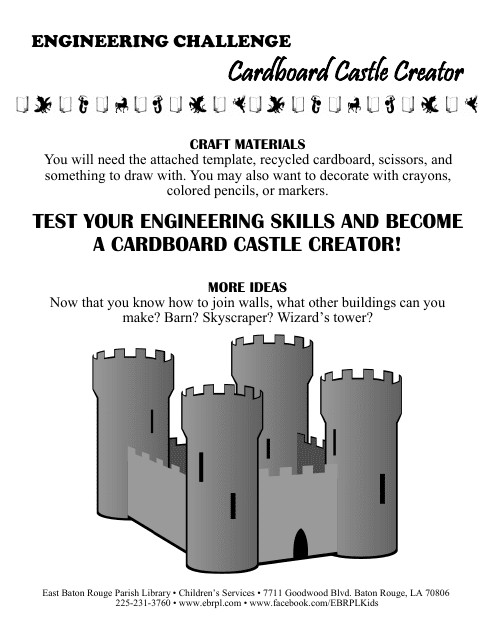 Cardboard Castle Template - Download and Editable Design