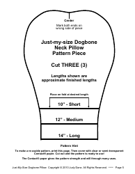 Dogbone Neck Pillow Pattern Piece Template - Judy Danz, Page 5