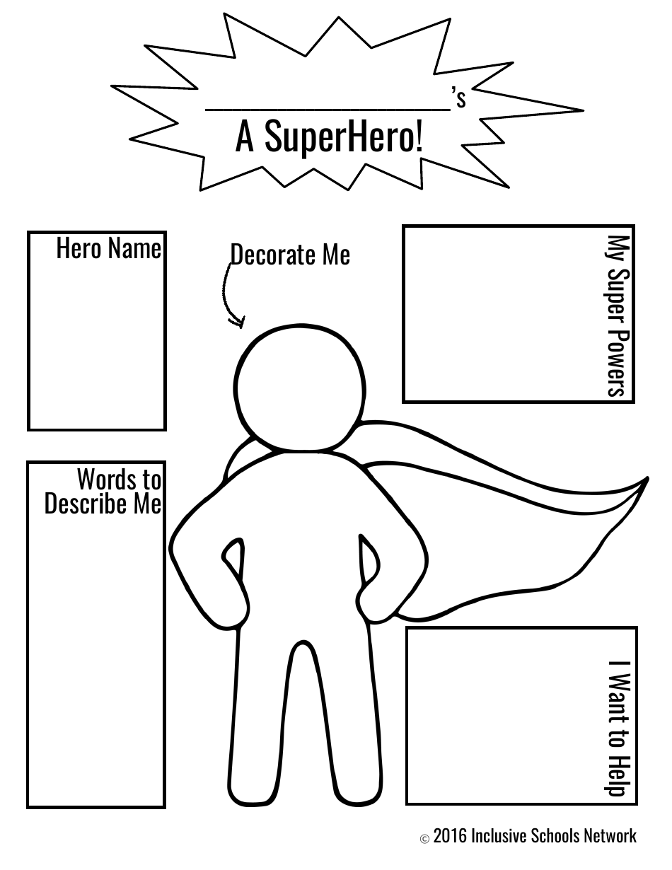 Superhero Coloring Card, Page 1