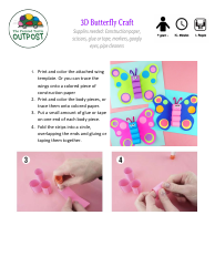 Document preview: 3d Paper Butterfly Craft Template
