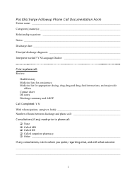 Document preview: Postdischarge Followup Phone Call Documentation Form