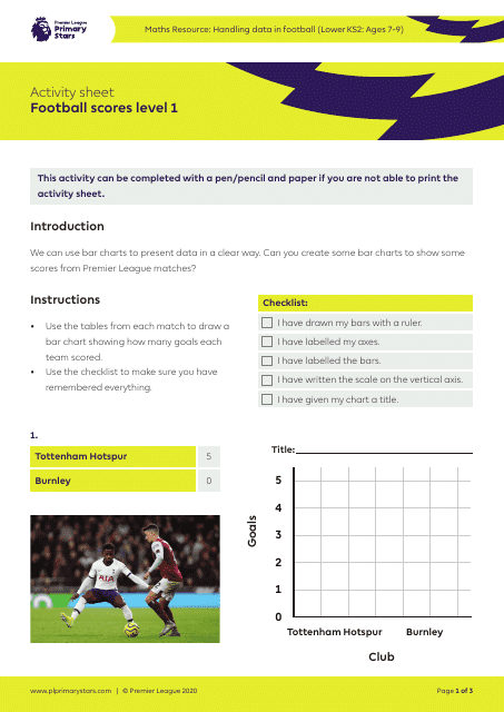 Football Scores Activity Sheet Templates - Premier League