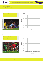 Football Scores Activity Sheet Templates - Premier League, Page 2