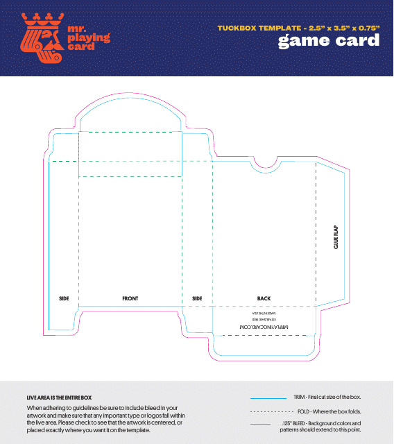 Game Card Tuckbox Template - Preview Image