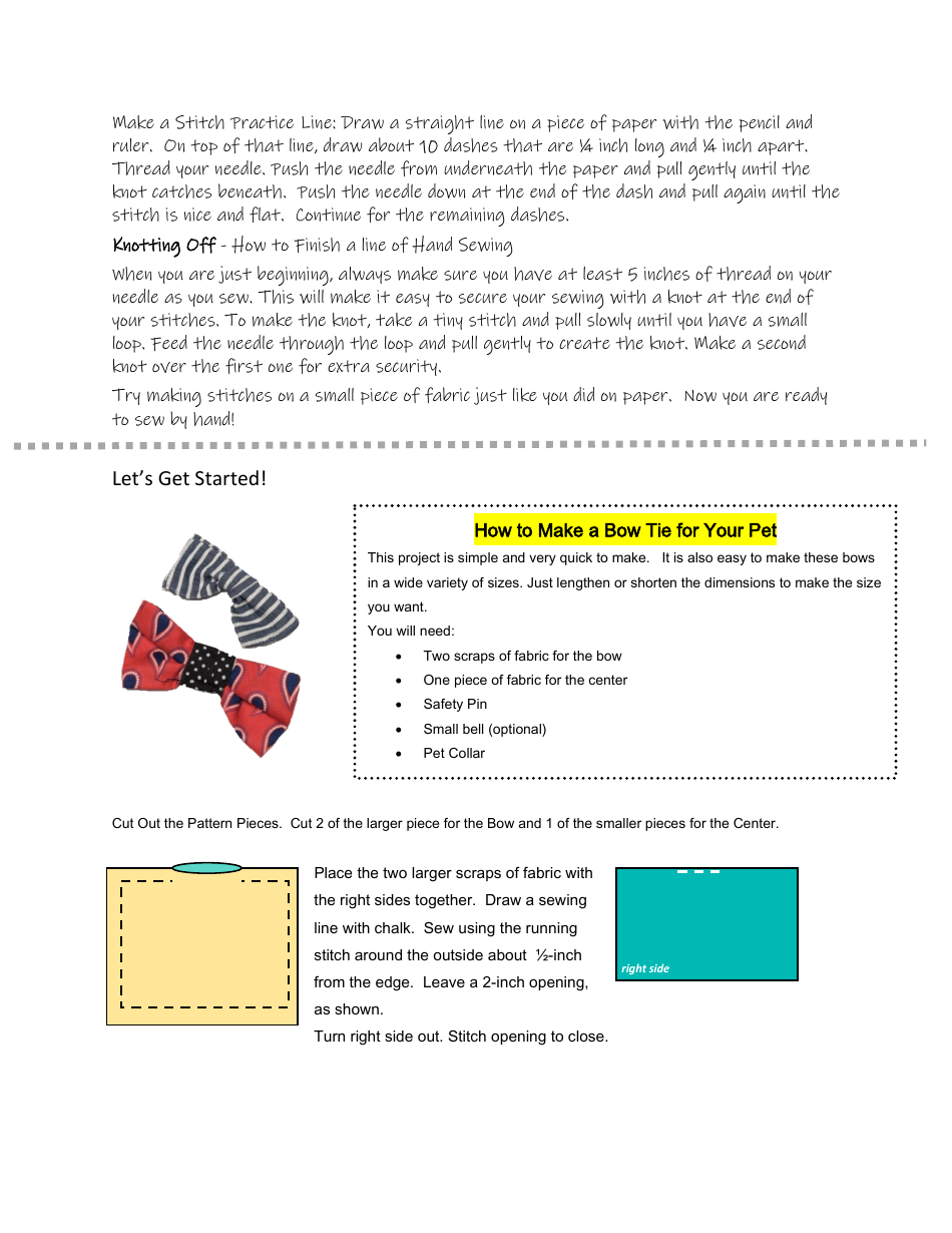 Pet Bow Tie Sewing Templates, Page 3