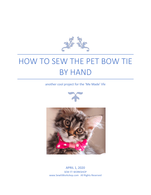 Pet Bow Tie Sewing Templates - Design 1